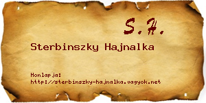 Sterbinszky Hajnalka névjegykártya